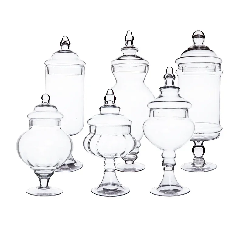 Transparent Glass Bottle Candy Jar Sugar Bowl Storage Bottle