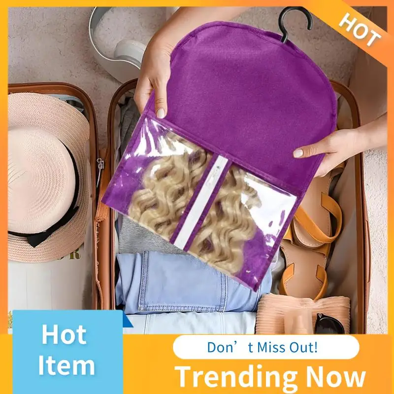 BBNV-12PCS Wig Bags Storage With Hanger Hair Extension Holder Wig Storage For Multiple Wigs Holder Wig Bag Hair Extension Easy T