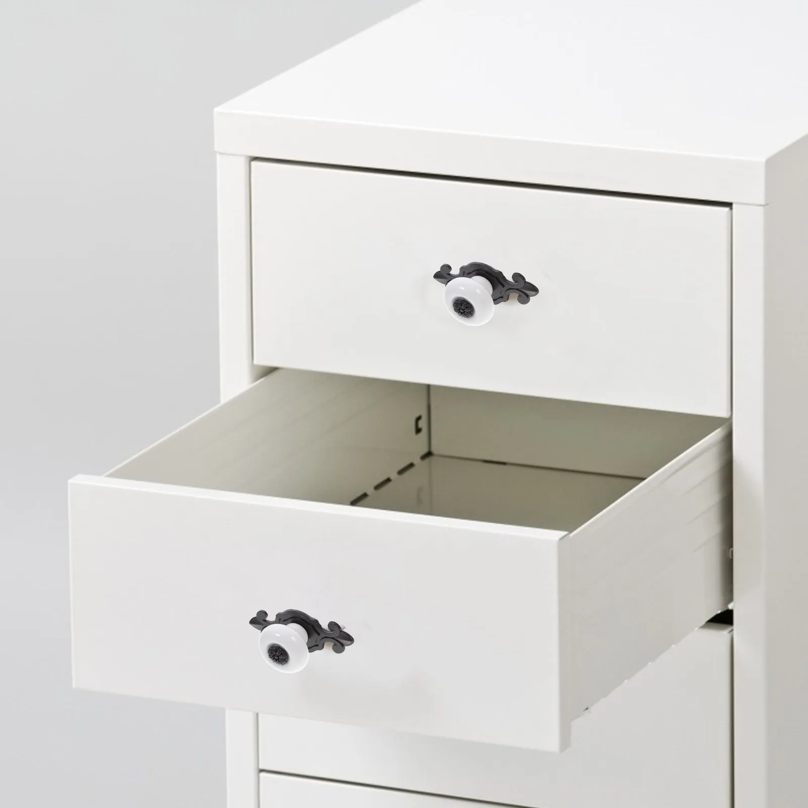 5 قطعة مقابض خزانة من البورسلين تصميم عتيق مقابض لقطع الأثاث لخزانة الملابس أجهزة الباب لوحة خلفية معدنية مريحة سهلة #6