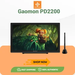 Gaomon pd2200 21.5 Polegada mesa digitalizadora tablet display gráfico com full hd 92% ntsc gamut tela de 8192 níveis caneta sem bateria e função de inclinação
