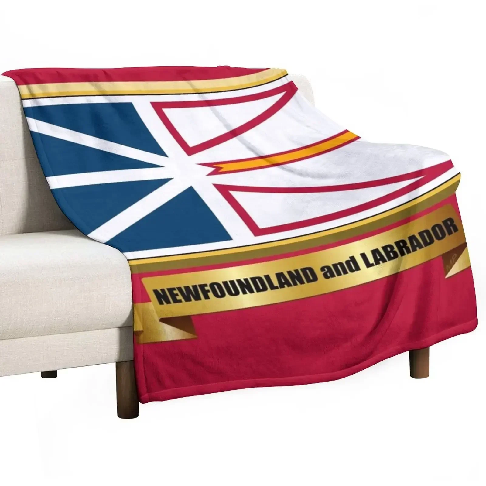 NEWFOUNDLAND and LABRADOR Flag Gifts, Masks, Stickers & Products (GF) Throw Blanket Luxury Single Luxury Designer Blankets