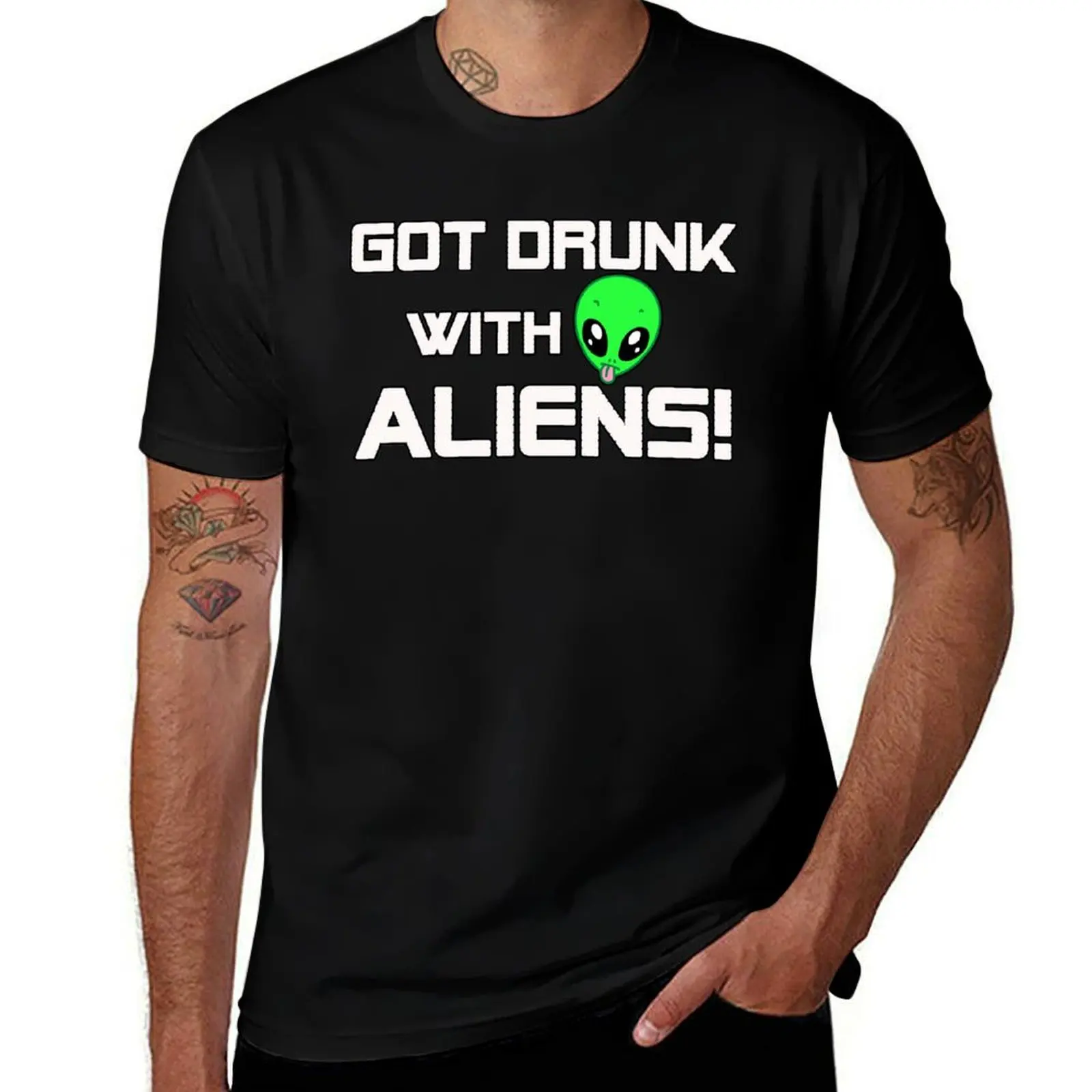 

ALIENS FROM SPACE T-SHIRTS! GOT DRUNK WITH ALIENS! T-SHIRT T-Shirt t shirt personalised T-Shirt