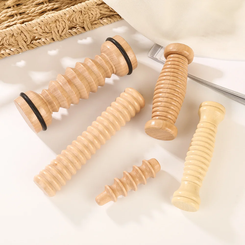 Reflexology Foot Roller - Деревянный массажер для тела и спины,