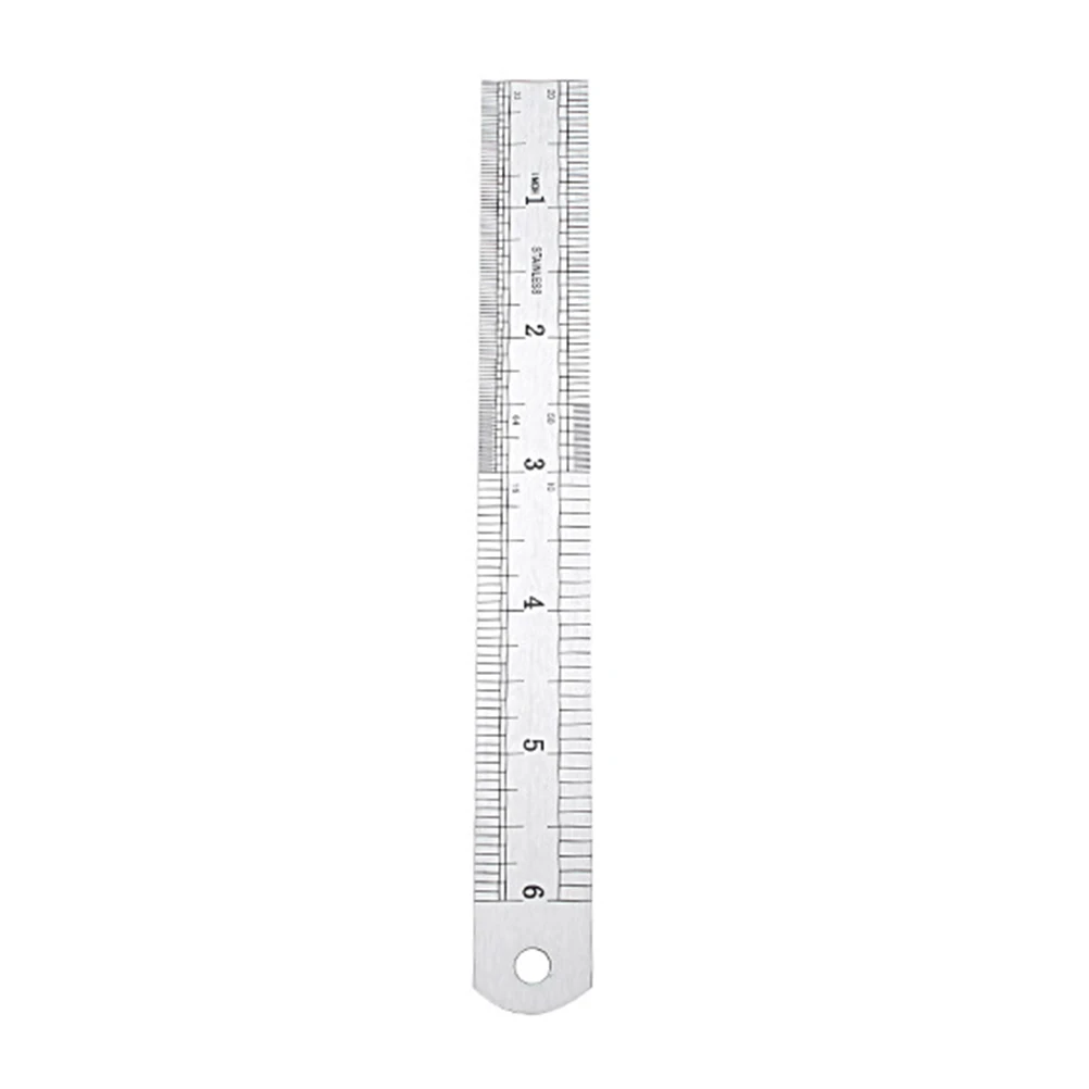 

3 pcs Stainless Steel Ruler Double Scale Measure Practical School Office Easy Store Precision Mark No Edge Hole