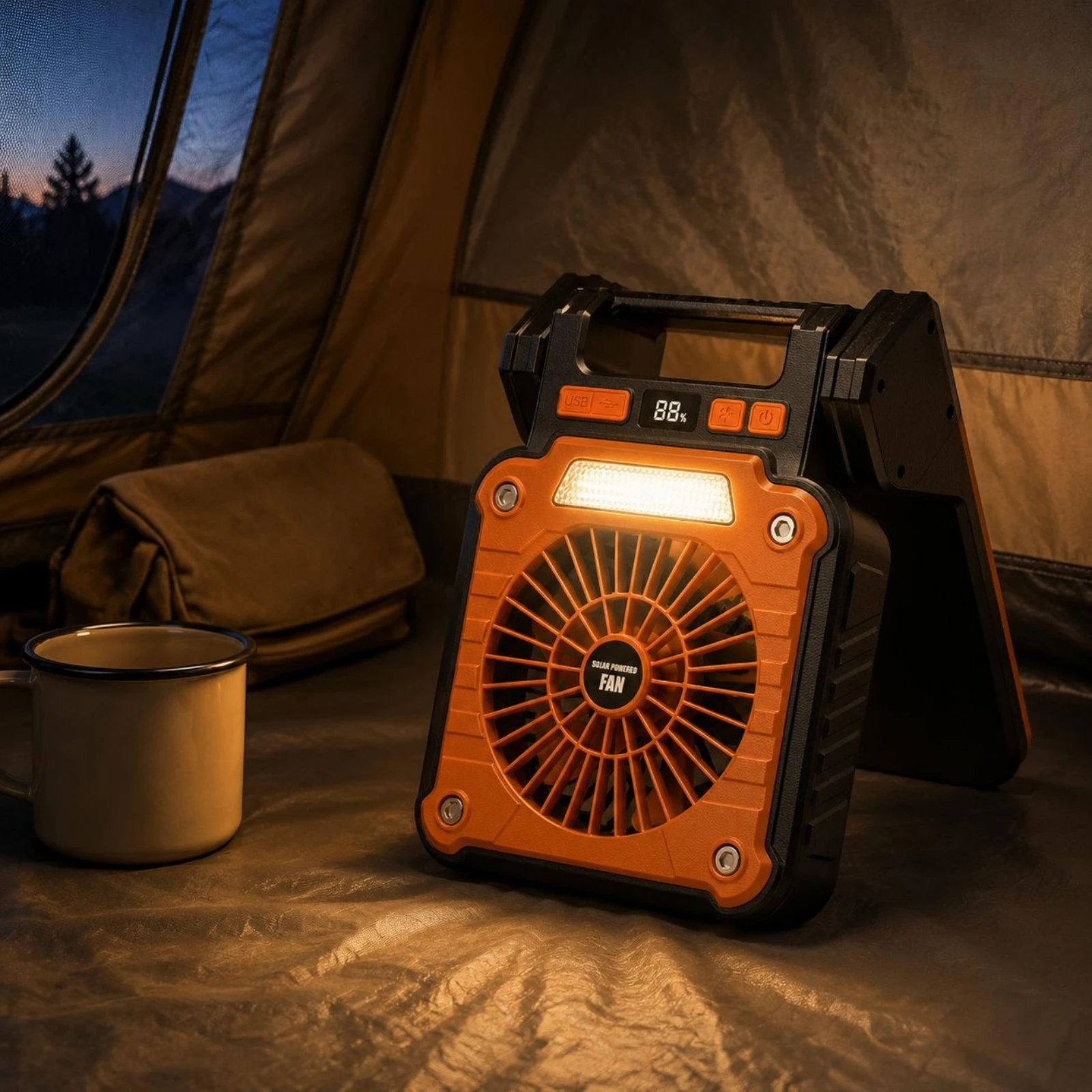 Przenośny wentylator solarny z – Outdoor Power Fan recenzja i cena
