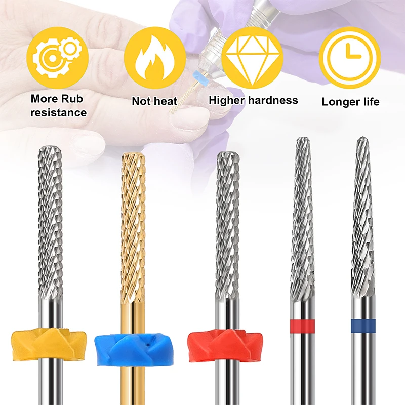 Testa di molatura per smalto in acciaio al tungsteno da 1 pezzo, punta da trapano in lega per rimozione unghie, strumento per rimuovere la pelle morta e levigare questo chiodo