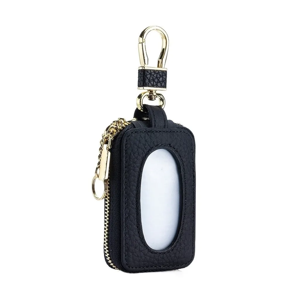 

Practical Universal Car Key Bag Multifunctional with Zipper Key Case Large Capacity Mini Storage Bag Leather Wallet Unisex