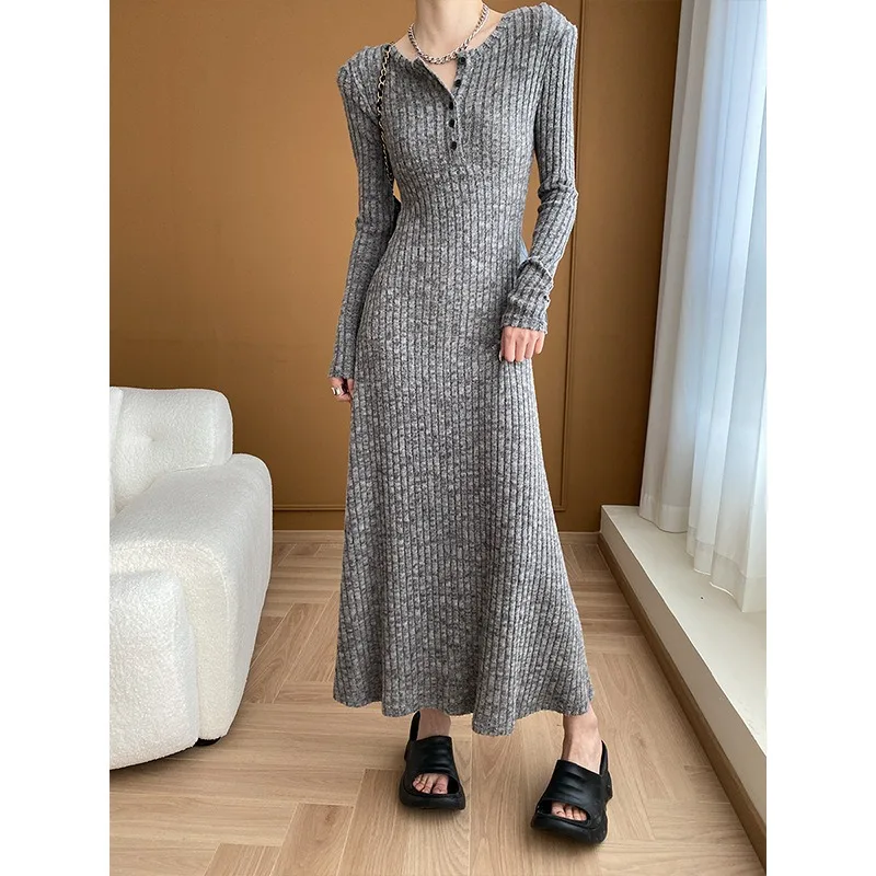 

Women's Spring Autumn Dress Knitwear New Elegance Comfort Minimalist Fashionable Niche Versatile Trendy Distinctive Casual Fit