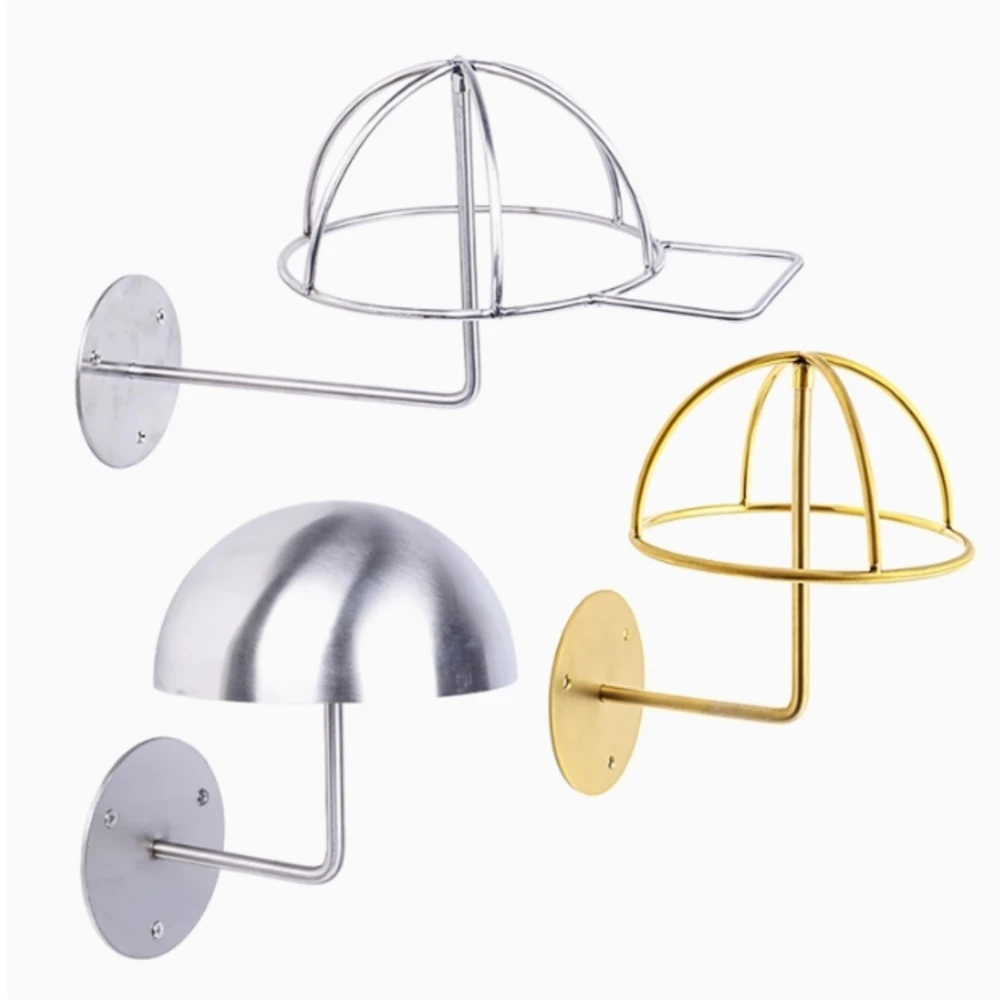1PC Edelstahl Wand-Hut Rack Motorrad Helm Wand Display Rack Kleidung Shop Wand-Montiert Hut Halter – Detail 5