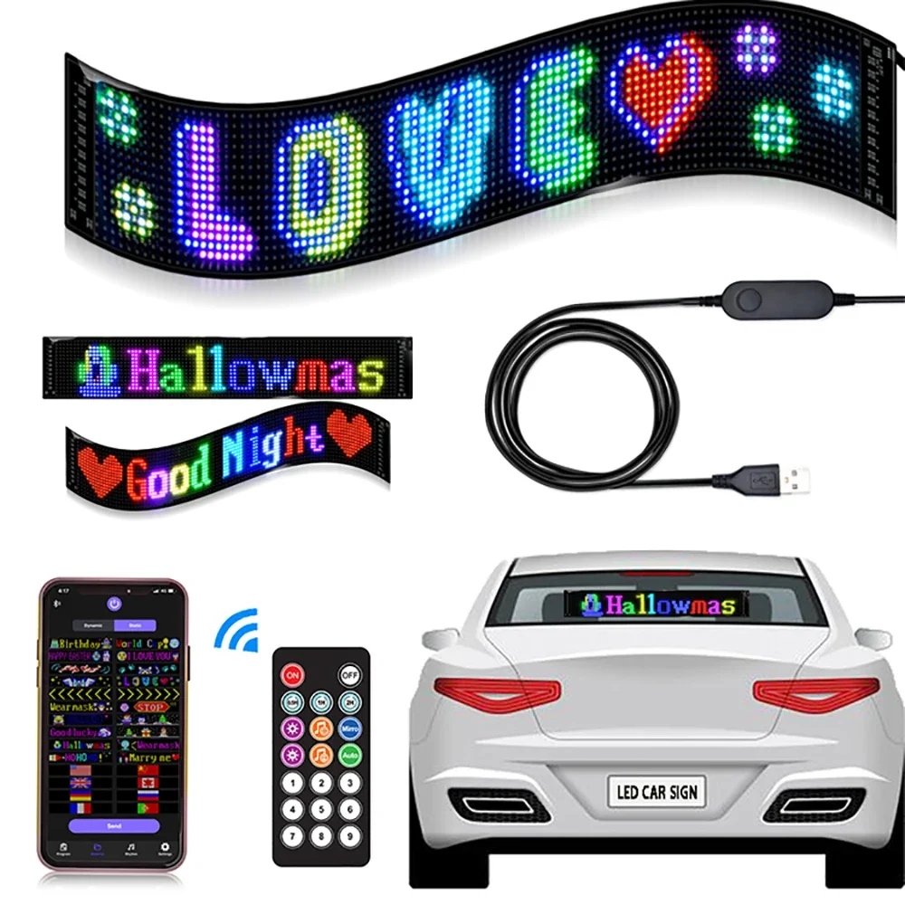 LED Matrix Panel,Scrolling Bright Advertising LED Sign,LED Car Sign With Remote Control and Bluetooth Application Control