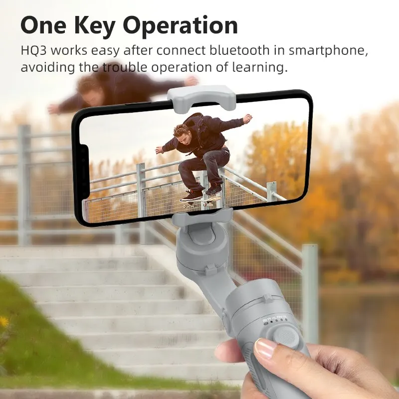 Gimbal Stabilizzatore A 3 Assi Per Smartphone | Con Asta Prolunga E Treppiede | Batteria 2600mAh | Tracciamento Intelligente