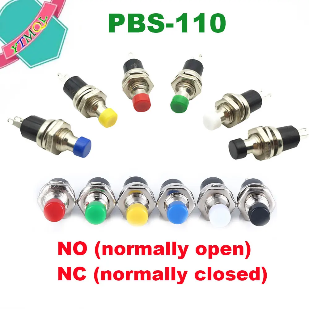 

100Pcs NC/NO normally open normally closed Momentary Self-resetting Push Button Switch without lock Reset Switch