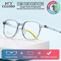 CLLOIO Versatile TR90 Elastic Prescription Children's Glasses Anti Blue Light Square Myopia Reading Glasses Progressive Eyewear
