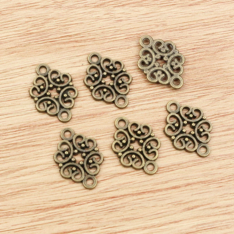 20pcs 20x13mm Antico Placcato Argento/Bronzo/Nero colore Del Fiore di Stile Fatti A Mano Connettore di Fascini Del Pendente: FAI DA TE per il braccialetto collana