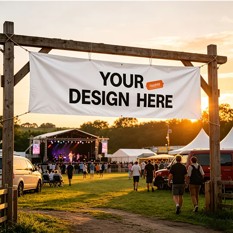 2D FLAT 1pc Custom Banner, Custom Photo & Text with 4 Grommets, Wall Hanging Decor for Festival, Fall Parties, Photo Backdrops