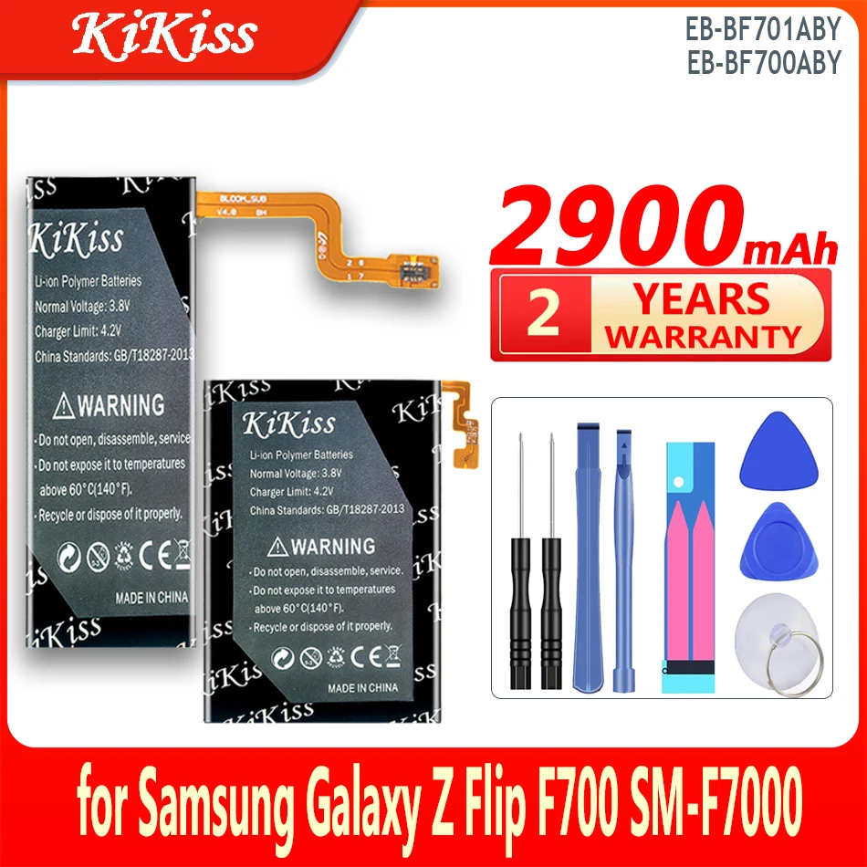 1500mAh/2900mAh KiKiss Battery EB-BF701ABY EB-BF700ABY for Samsung Galaxy Z Flip F700 SM-F7000 Mobile Phone Batteries