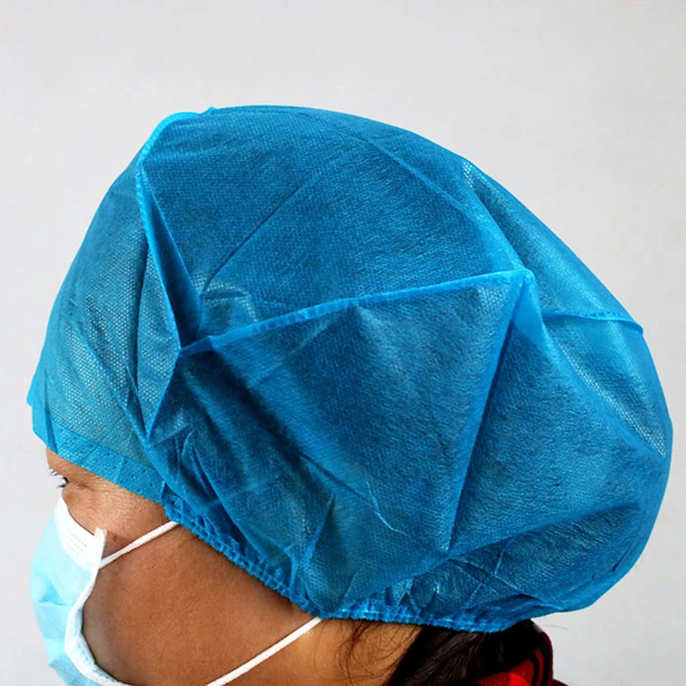 20 Stück Einweg-OP-Haube, Vliesstoff, atmungsaktiv, staubdicht, medizinische Mütze für Reinigungswerkstatt, Arbeitskappe
