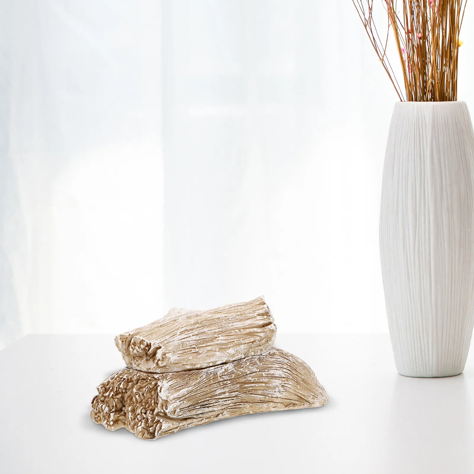 صندوق مخفي المفاتيح الخارجي حامل مفاتيح الحديقة من الراتنج الطبيعي مع تصميم مقلد لتخزين المفاتيح بشكل آمن العناصر الصغيرة النقدية السرية