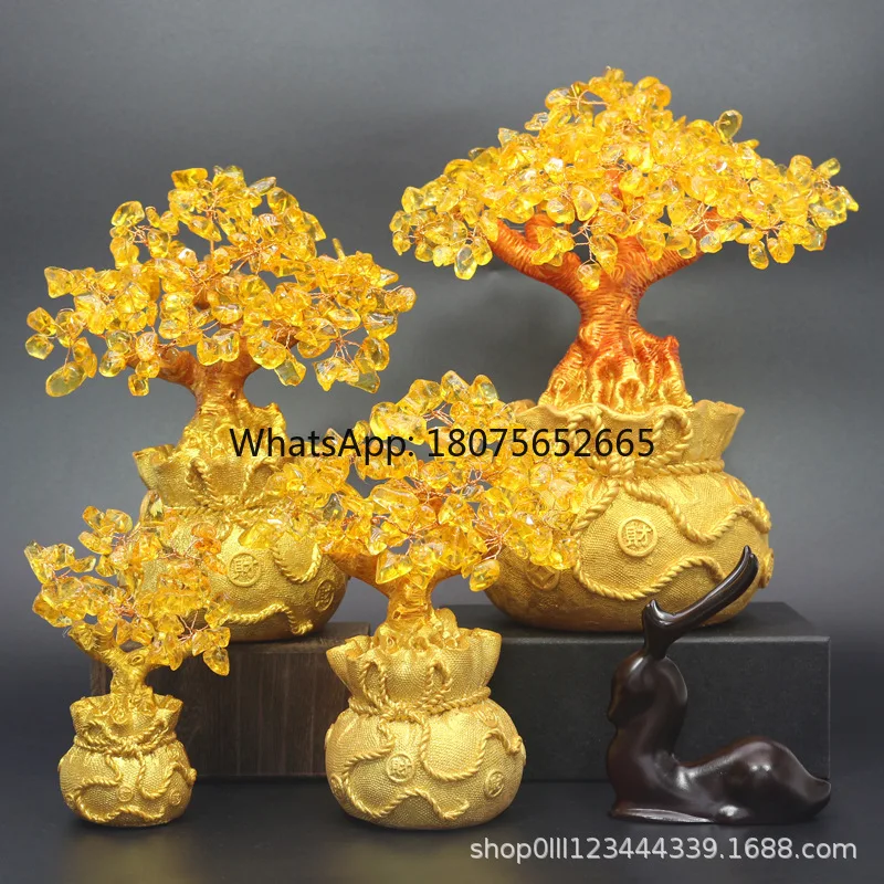 Crystal ornament home crafts resin money bag gift new year decoration