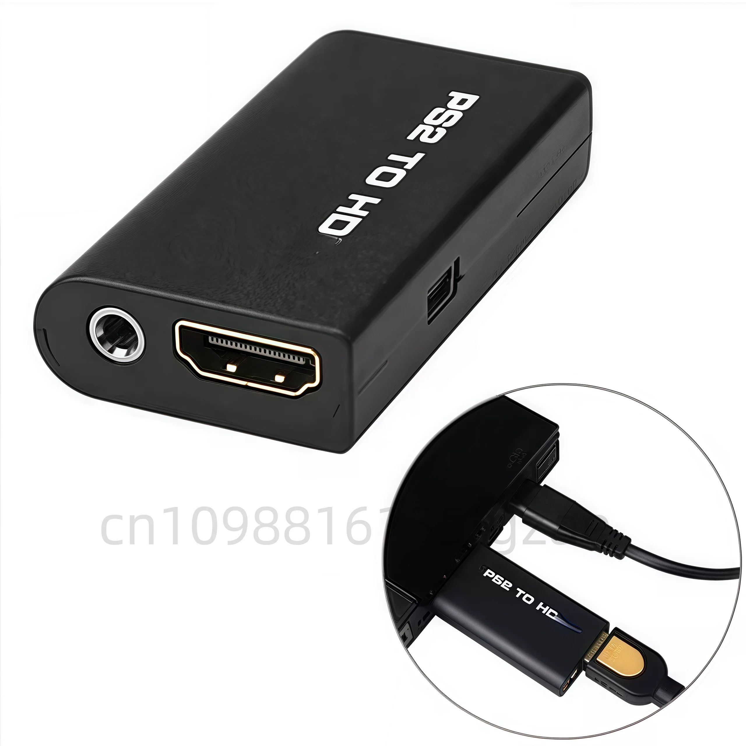 Hdmi PS2 to HDMI-compatibale Audio Video Converter 480i/480p/576i With 3.5Mm Audio Output Supports All PS2 to HD Display Modes