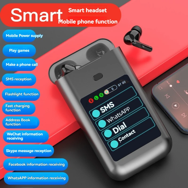 

Новые многофункциональные умные наушники с цветным ЖК-экраном, функцией AI-перевода, шумоподавлением при звонках и функцией фонарика