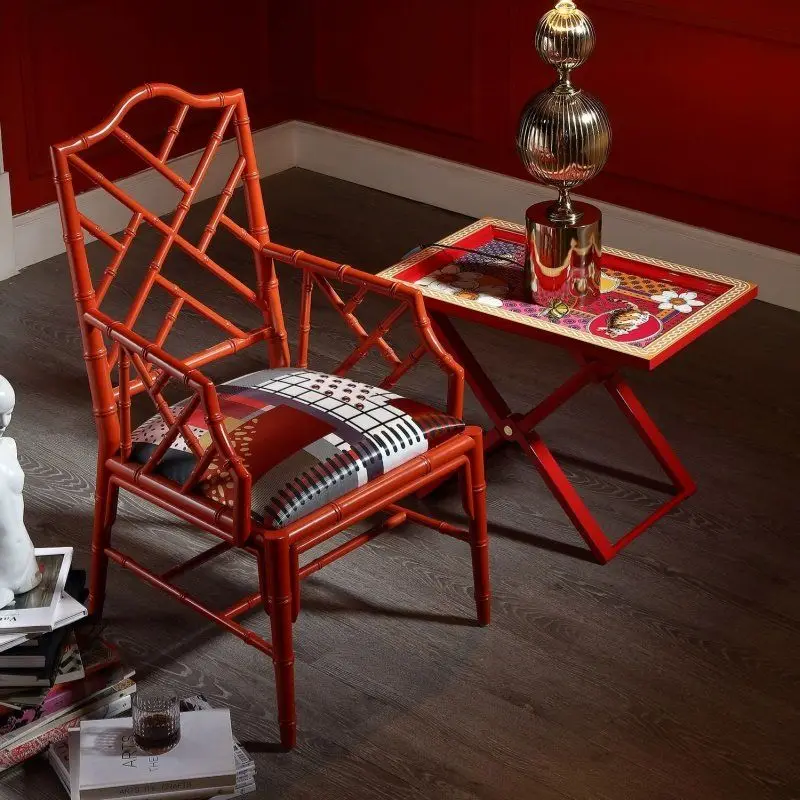 Nanyang retro solid wood new Chinese bamboo joint, study leisure chair tea house hollowed out old dining chair B & B armchair
