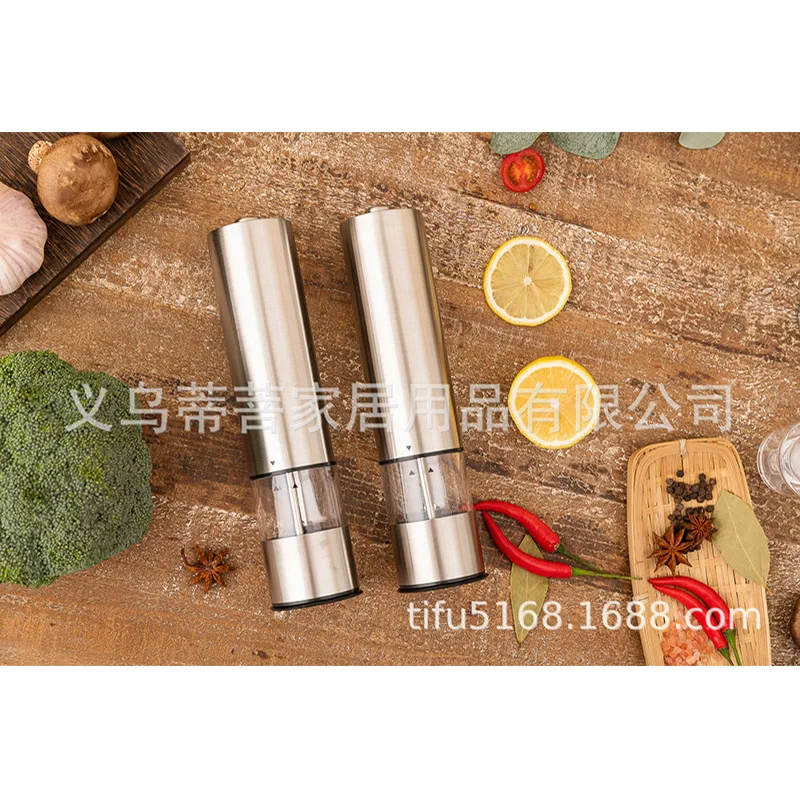 Flat Electric Pepper Mills Pepper Grinder Stainless Steel Pepper Grinder Salt Muller ZX-D01B Grinder Milling Maching