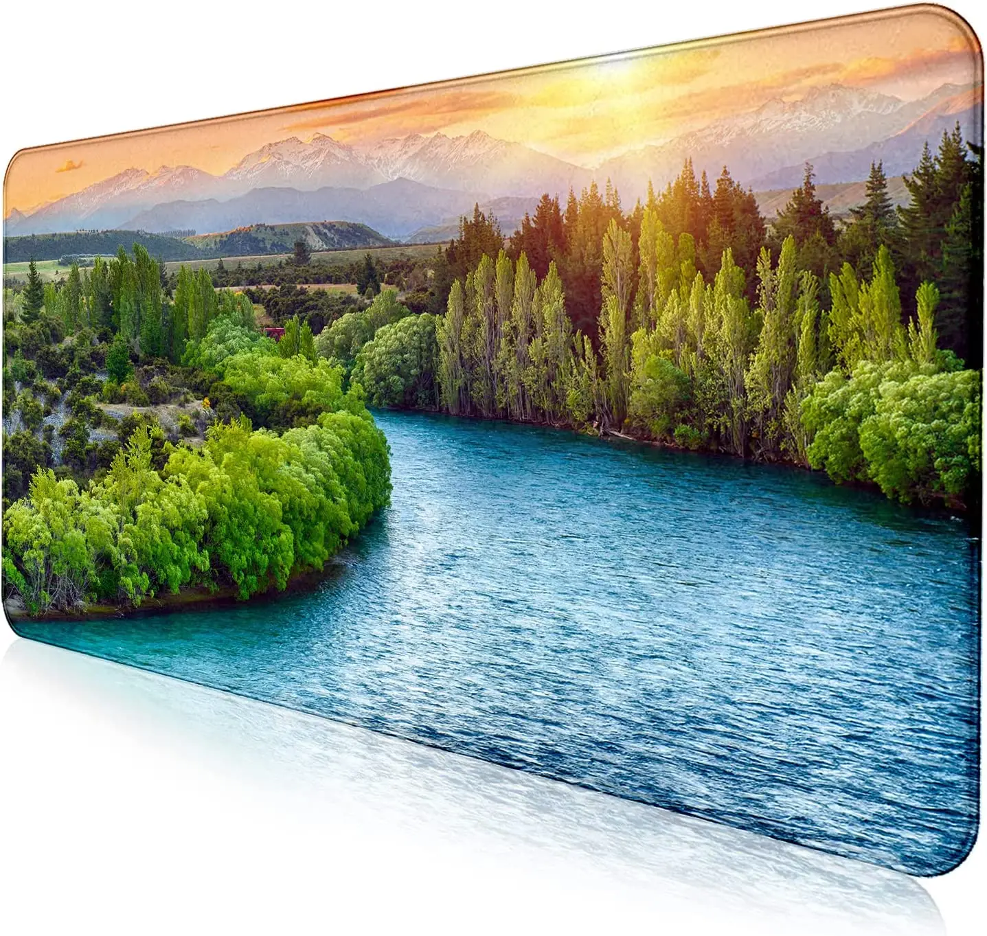 

Sunset Forest Large Extended Gaming Mouse Pad with Stitched Edges Non-Slip Waterproof Rubber Base Mousepad for Computer Desk Pad