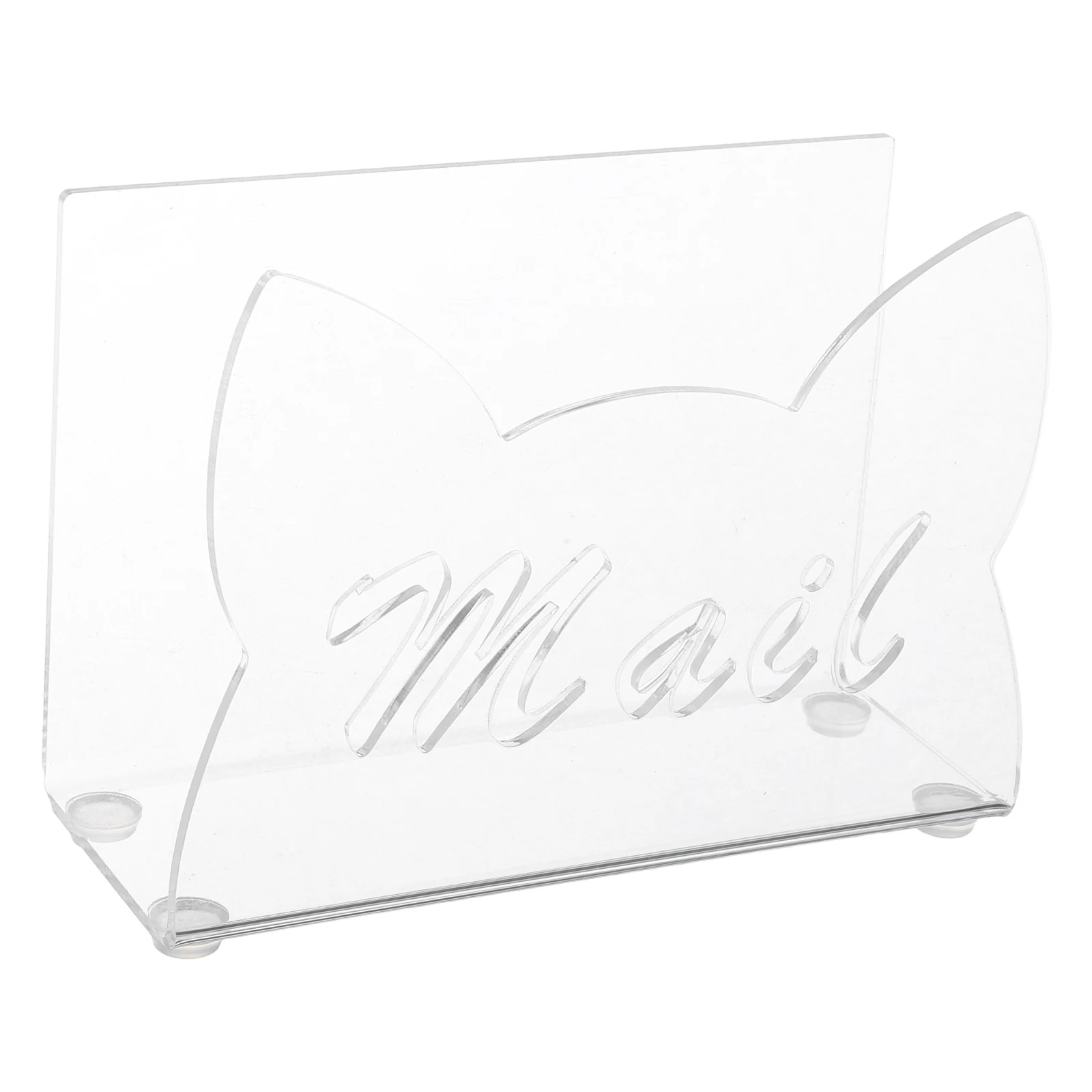 

Cat Shaped Acrylic Mail Holder Desktop Organizer Envelope Letter Document File Folder Storage Countertop Bill Paper Holder Home
