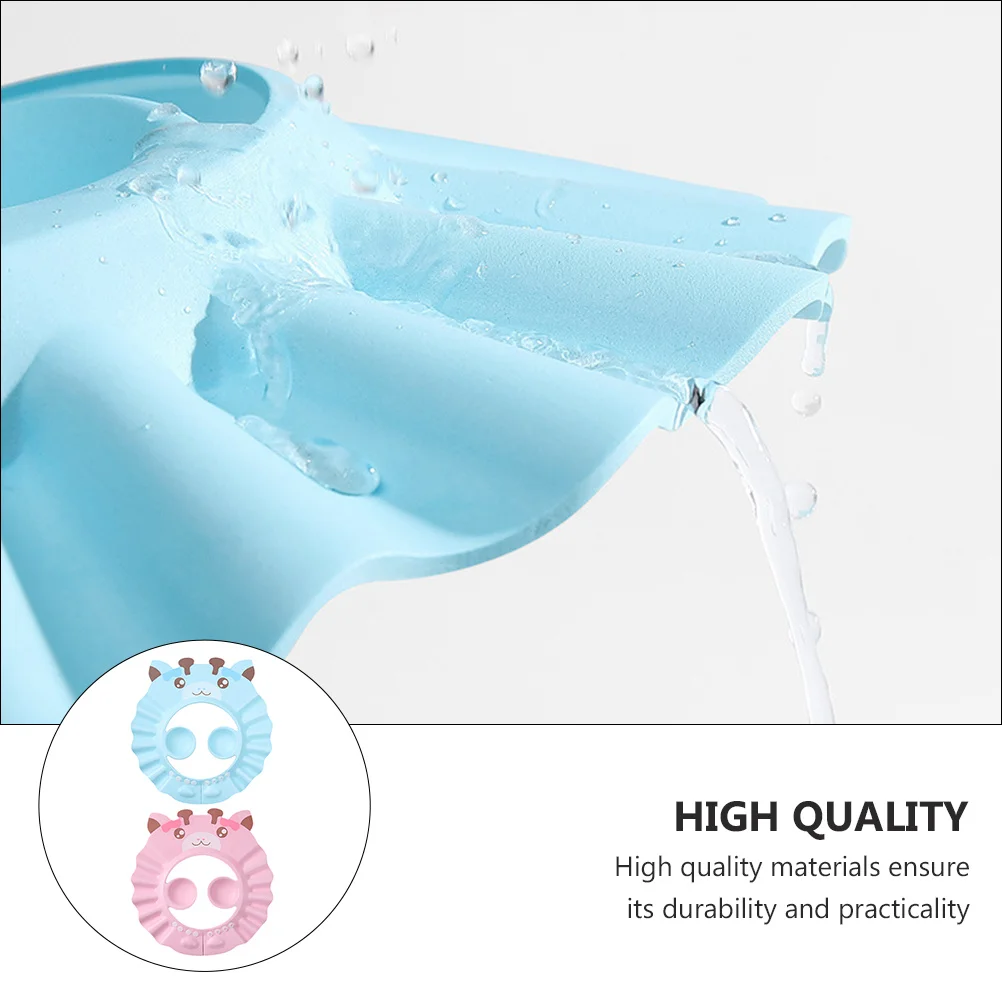 

2Pcs Kid Shower Caps Waterproof Eva Bathing Hats Adjustable Cartoon Design Children Shampoo Hat Toddler Bathing Cap
