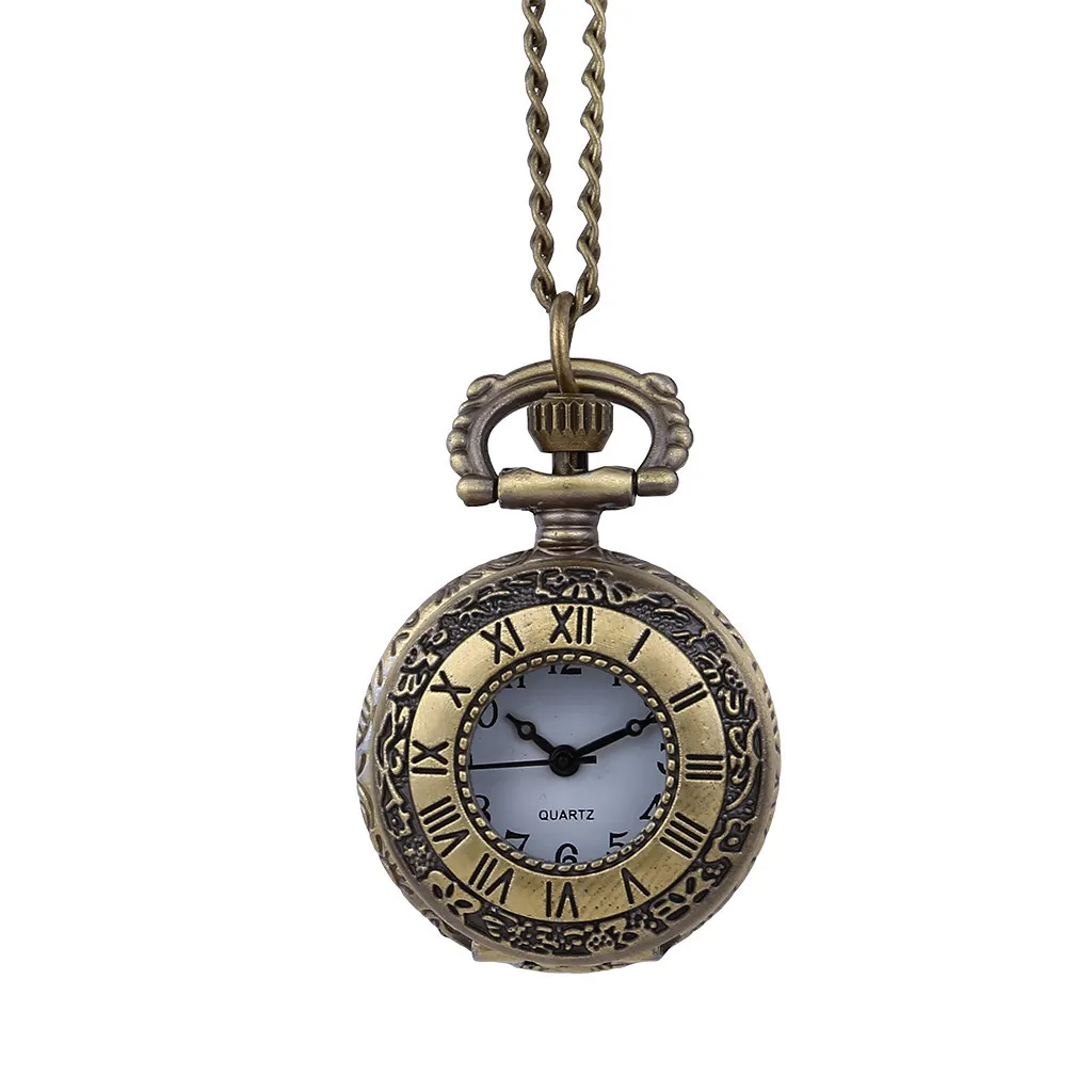 Reloj de bolsillo de cuarzo Retro Para hombre y mujer, cronógrafo de acero plano para pareja, reloj de mesa colgante de cuarzo Retro, Relojes de mesa conmemorativos