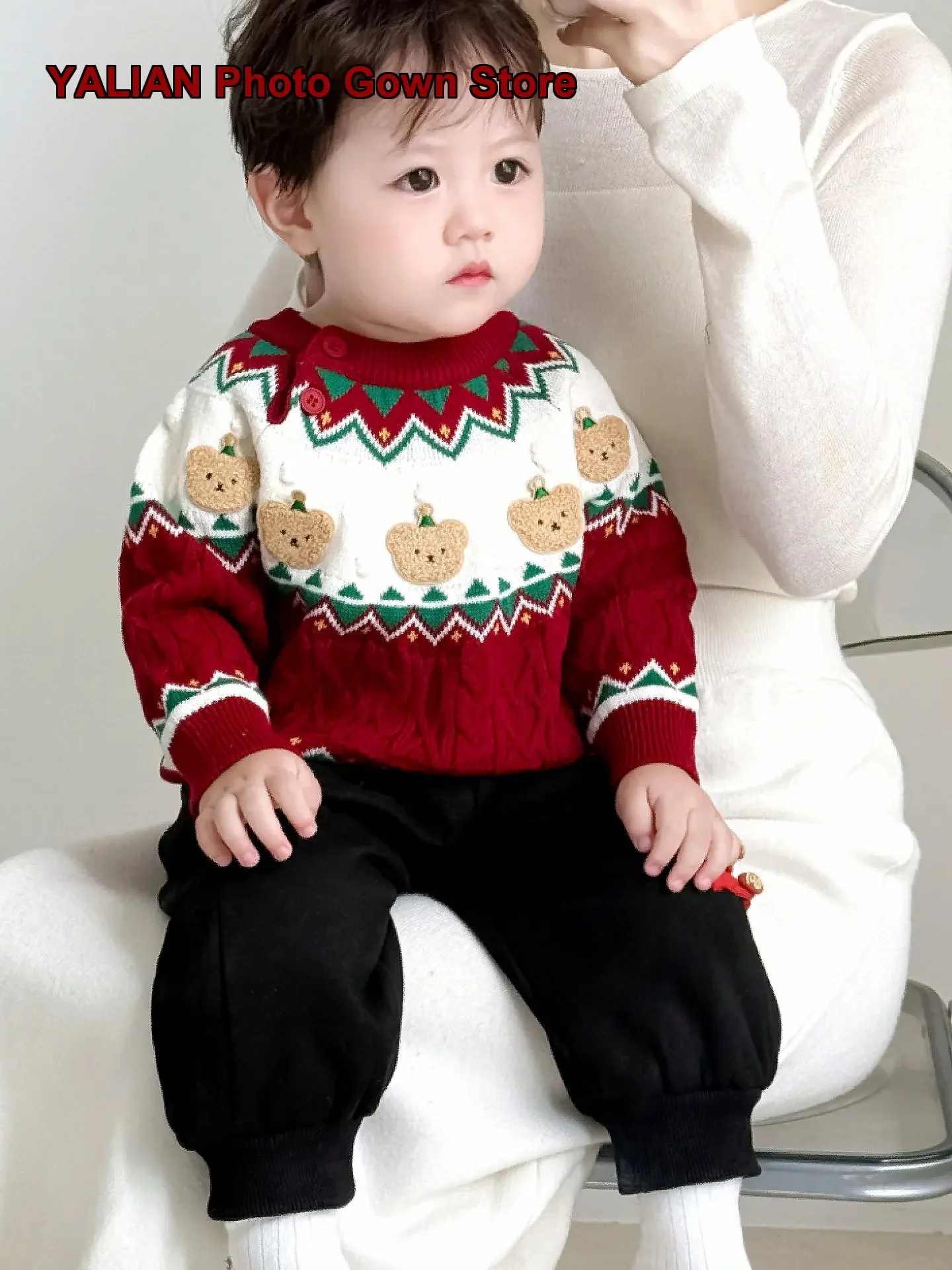 Boys Pullover Sweater Baby Infant Kids One-Year-Old Celebration Gift Wear