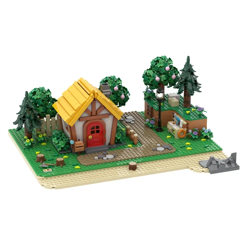 ストリートビューモデル Moc ビルディングブロック村人ハウスモデルテクノロジーレンガ DIY アセンブリどうぶつの森おもちゃホリデーギフト