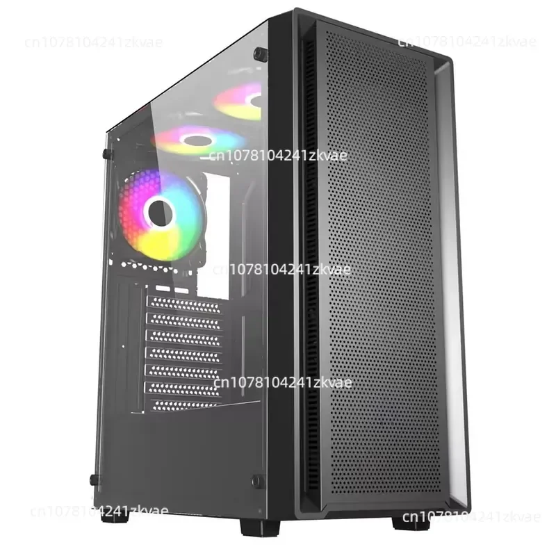 Aluminum Alloy Medium Tower Computer Case ATX/M-ATX/ITX Compatible Gaming Case, Black