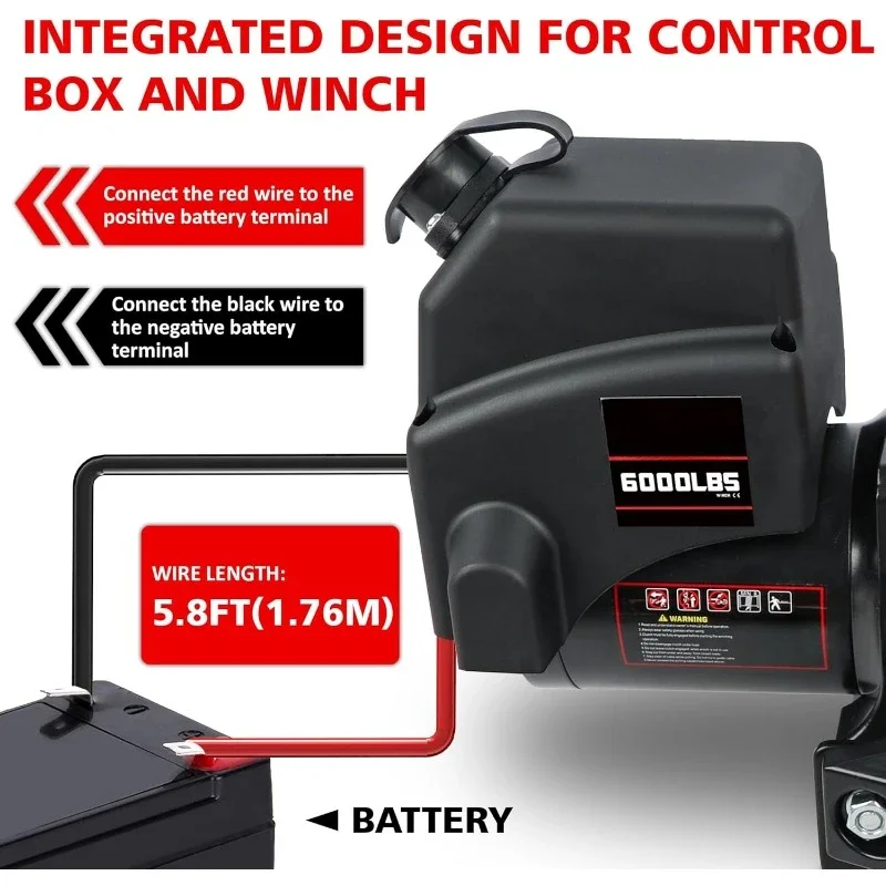 

4500 lbs Winch 12V Electric Winch Kits with Fairlead Rope Winch with Wireless Remotes and Mounting Bracket