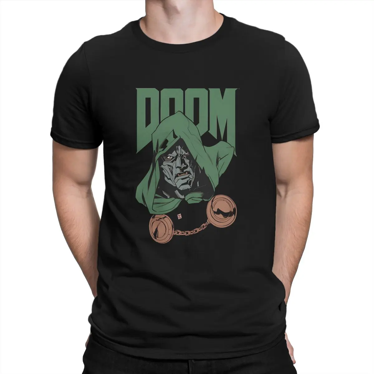 Doctor Doom T Shirt for Men Pure Cotton Vintage T-Shirts Round Collar Marvel Doctor Doom Tees Short Sleeve Clothes Printed