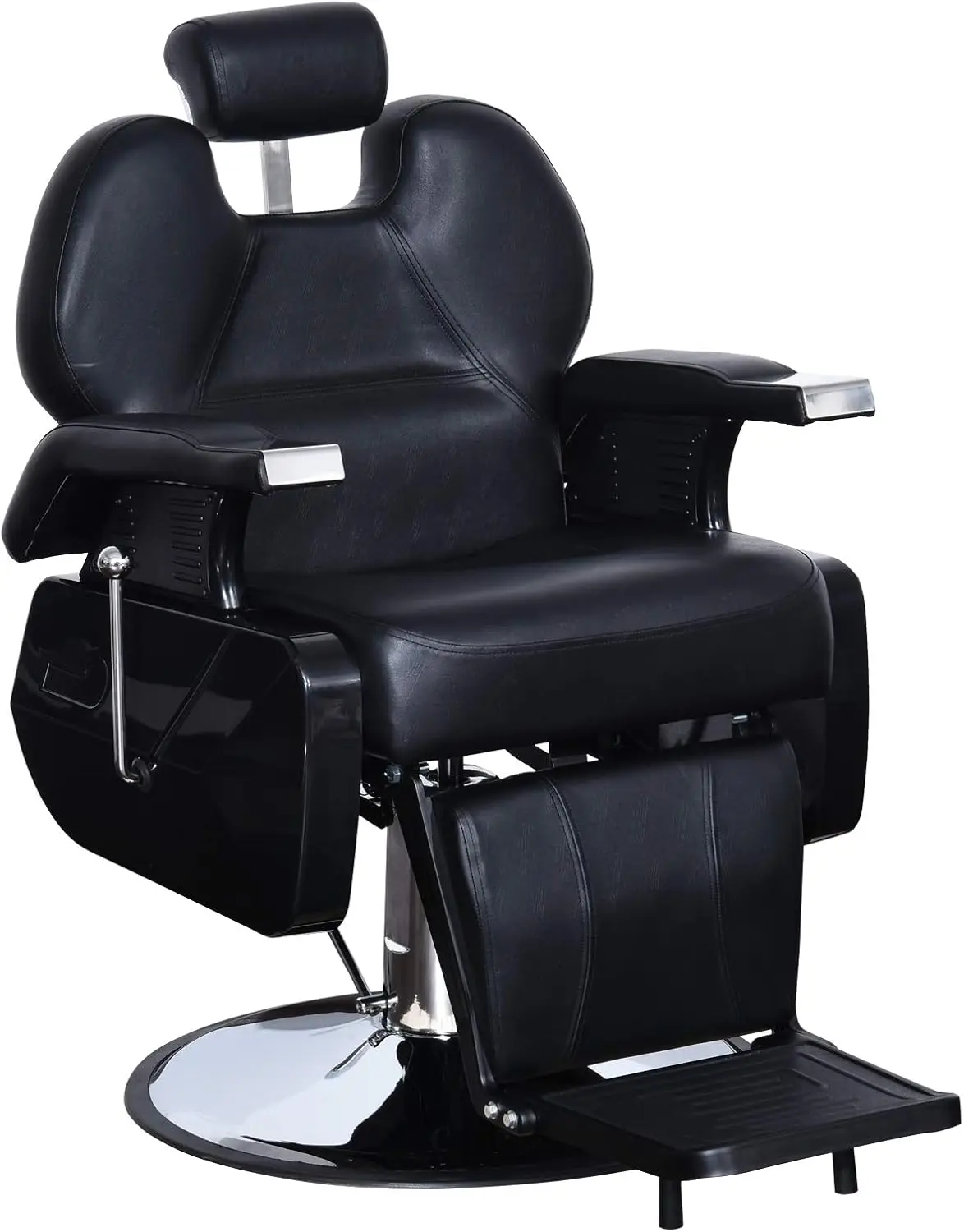 

BarberPub Heavy Duty Reclining Barber Chair All Purpose Hydraulic Salon Chair Barbershop Stylist Tattoo Chair 2687 (Black)