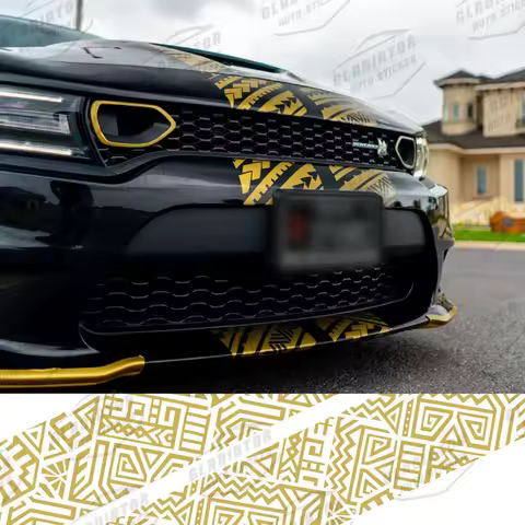 TRIBAL RACING Stripes Dual 10" for Dodge Charger With SRT Gt, Srt, Scatpack, Hellcat Car Decals Charger Honey Sticker