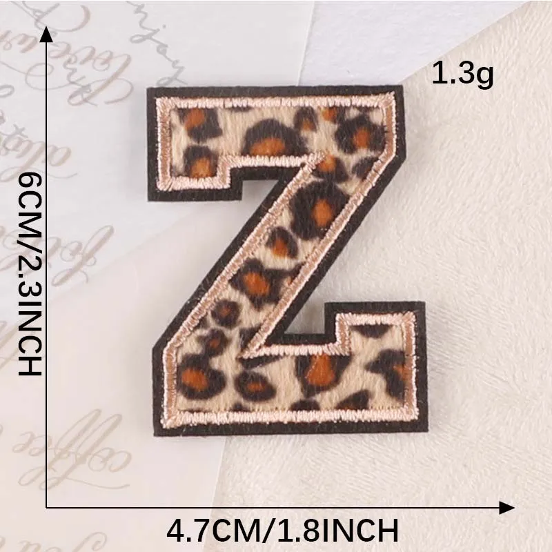 A ~ Z Engels Alfabet Letters Badge Patches, Luipaardprint Applique Borduren Ijzer op Stickers voor Kleding, DIY Naam Kledingstuk