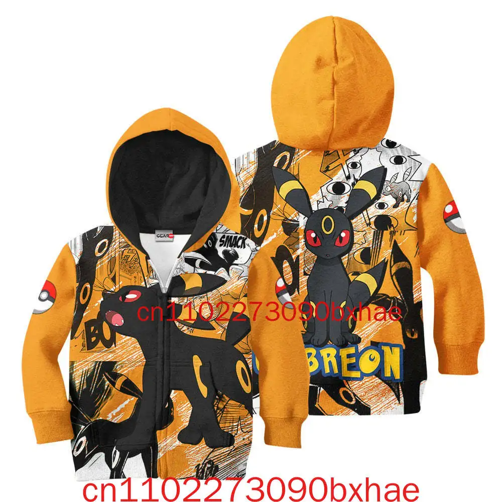 新しいアンブレオンポケモンジッパーパーカー-3d-プリントクリスマスコスプレ衣装かわいいファッション男の子と女の子パーカー