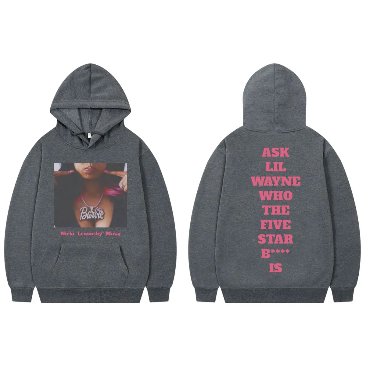 Rapper Nicki Minai Graphic Hoodie Men Women Hip Hop Vintage Hooded Sweatshirt Autumn Winter Fashion Casual Long Sleeve Pullovers