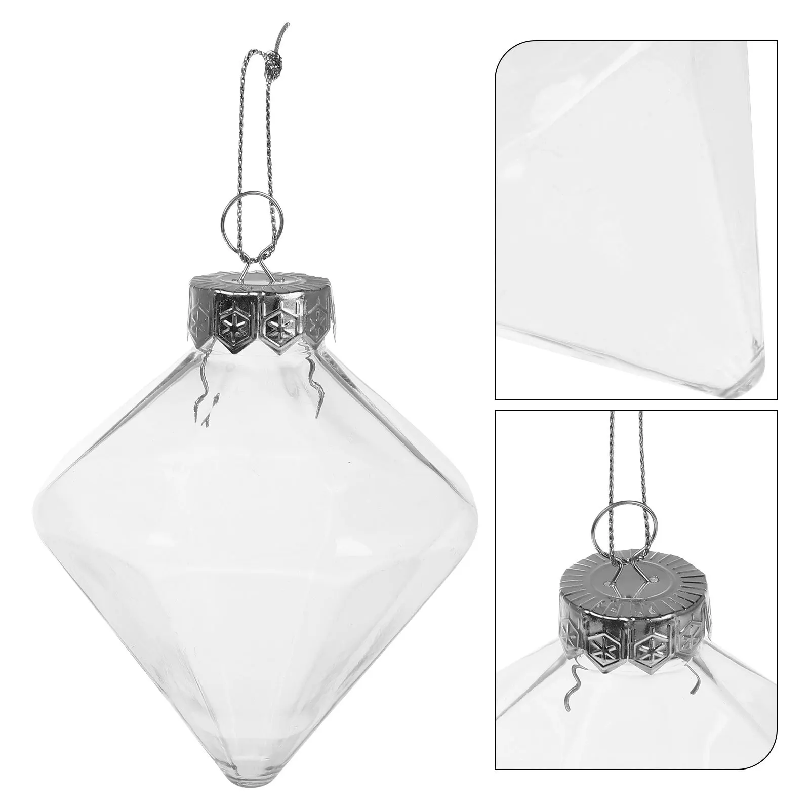 

8Pcs Clear Plastic Christmas Baubles Fillable Light Bulb Ornaments DIY Hanging Balls Xmas Tree Holiday Decorations