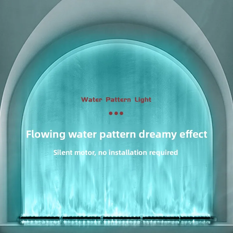 3D padrão de água dinâmica luz ondulação de água arruela de parede fundo luz de parede atmosfera luz decorativa