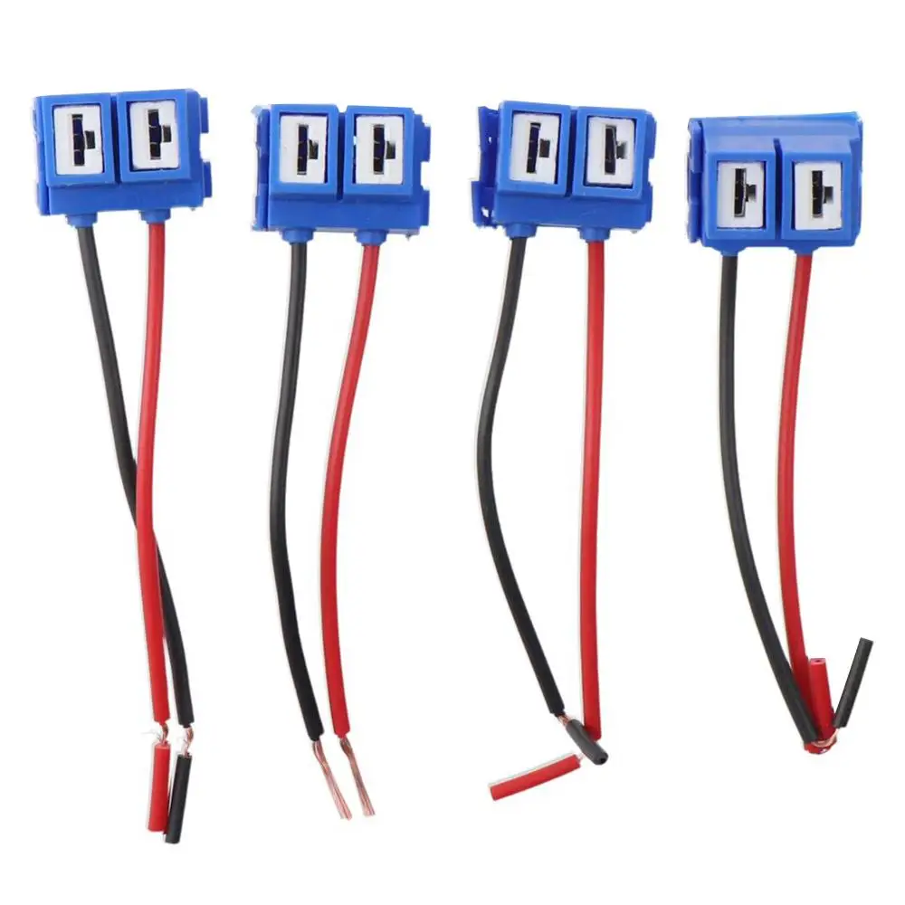 

4PCS 22 x 16 x 20mm / 0.87 x 0.63" x 0.78"(L*W*T) H7 Ceramic Light Bulb Socket Ceramic Wiring Harness Connector Pigtail Adapter