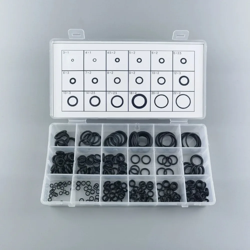 225PCS O Rings Set Nitrile Rubber High Temperature High Pressure Resistance Waterproof Seal Gasket Rubber Ring Multi Purpose Kit