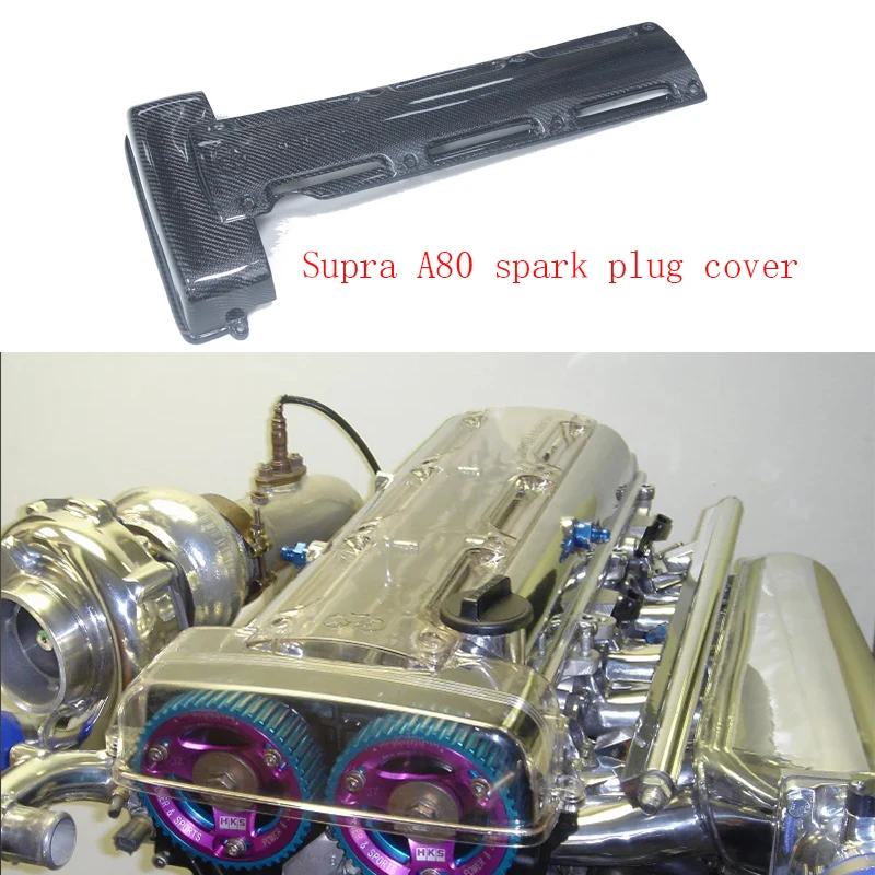 For Toyota Supra MK4 A80 2JZ Non-VVTI Carbon Fiber Coil Spark Plug Engine Cover