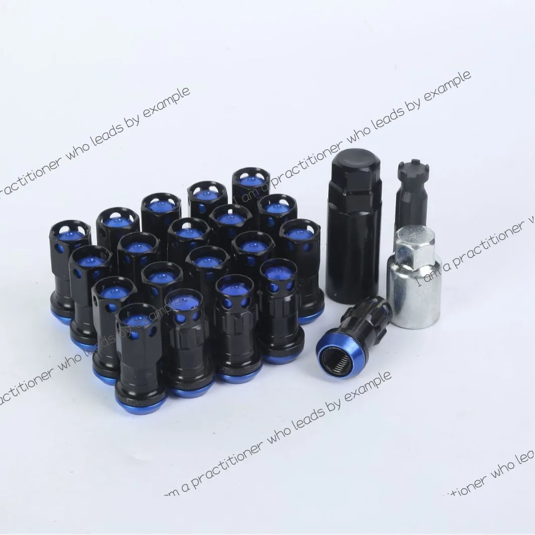 Tuerca de cubo de rueda de coche, material de acero al carbono, tornillo de aluminio antirrobo, anillo de aluminio