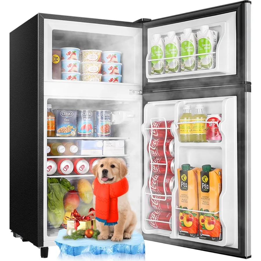 ثلاجة صغيرة مدمجة 3.5 قدم مكعب مع فريزر للمكتب أو ثلاجة صغيرة قائمة بذاتها مع 7 مستويات قابلة للتعديل