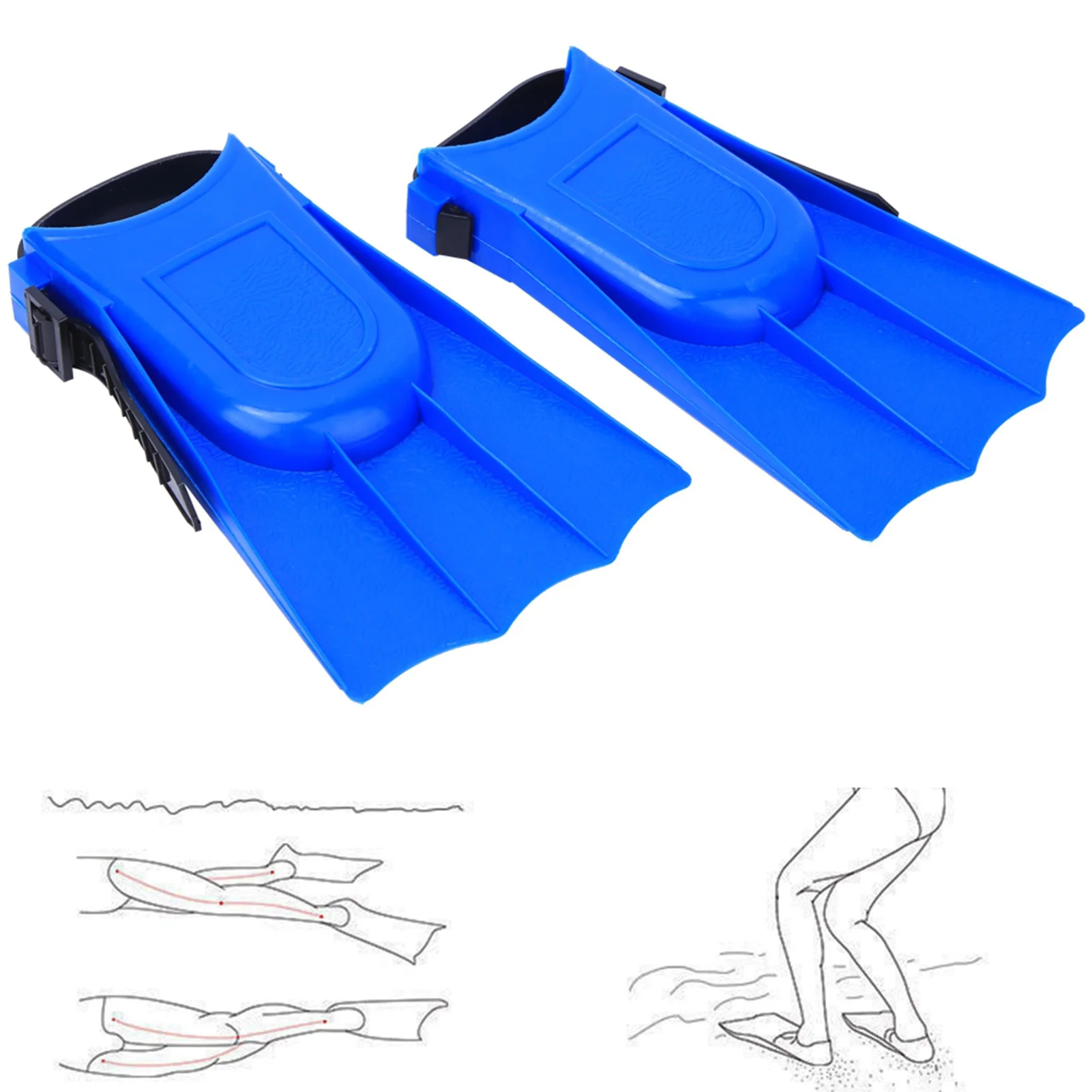 1 زوج زعانف السباحة للأطفال البالغين للجنسين حرة سيليكون زعانف قصيرة للسباحة الغوص التدريب الضفدع ركلة الدفع