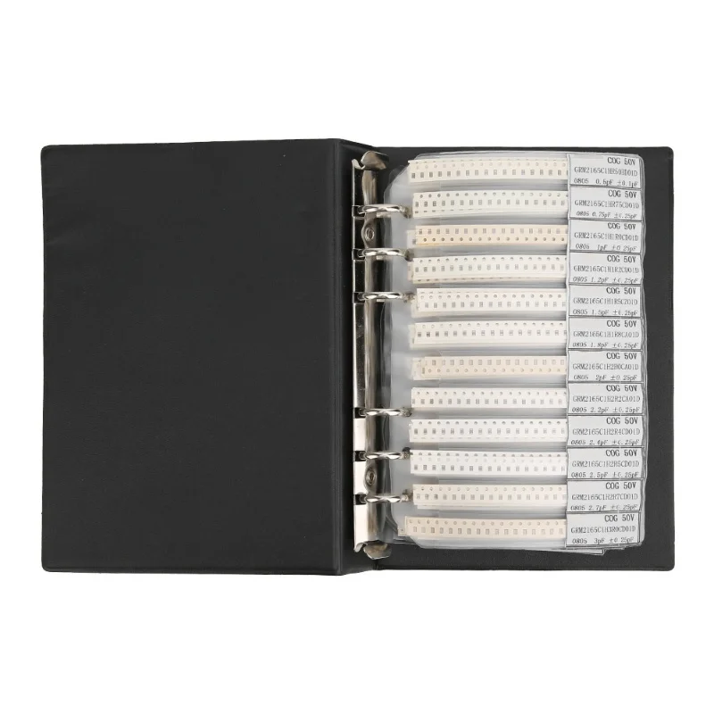 0805 Series 92 Types Capacitors Electronic Components Kit Plastic Sample Book Black